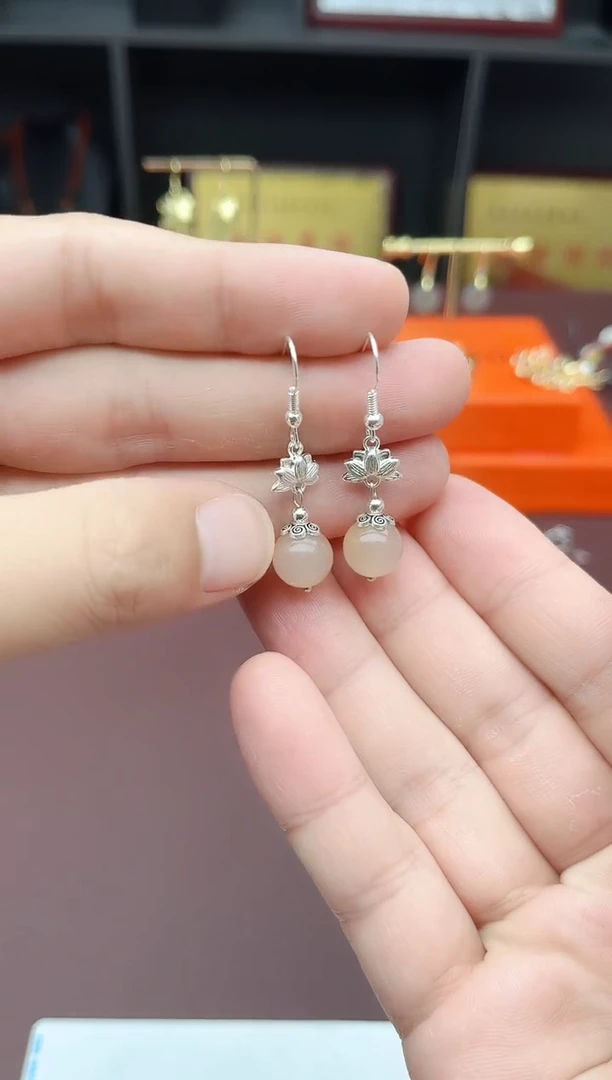 玛瑙/玉髓耳饰银S925镶嵌324000