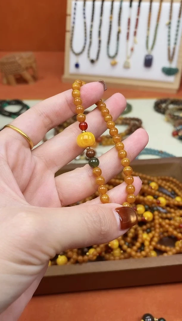 手链蜜蜡未镶嵌05老蜡和田单圈精致手串