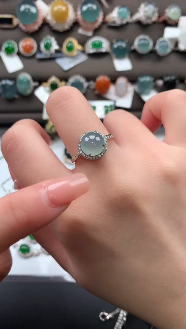 【闪购商品】翡翠戒指银S925镶嵌5214