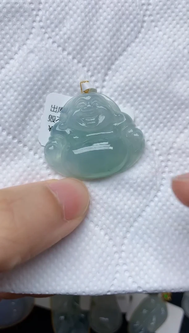 翡翠18K金镶嵌颈饰天然缅甸A货翡翠