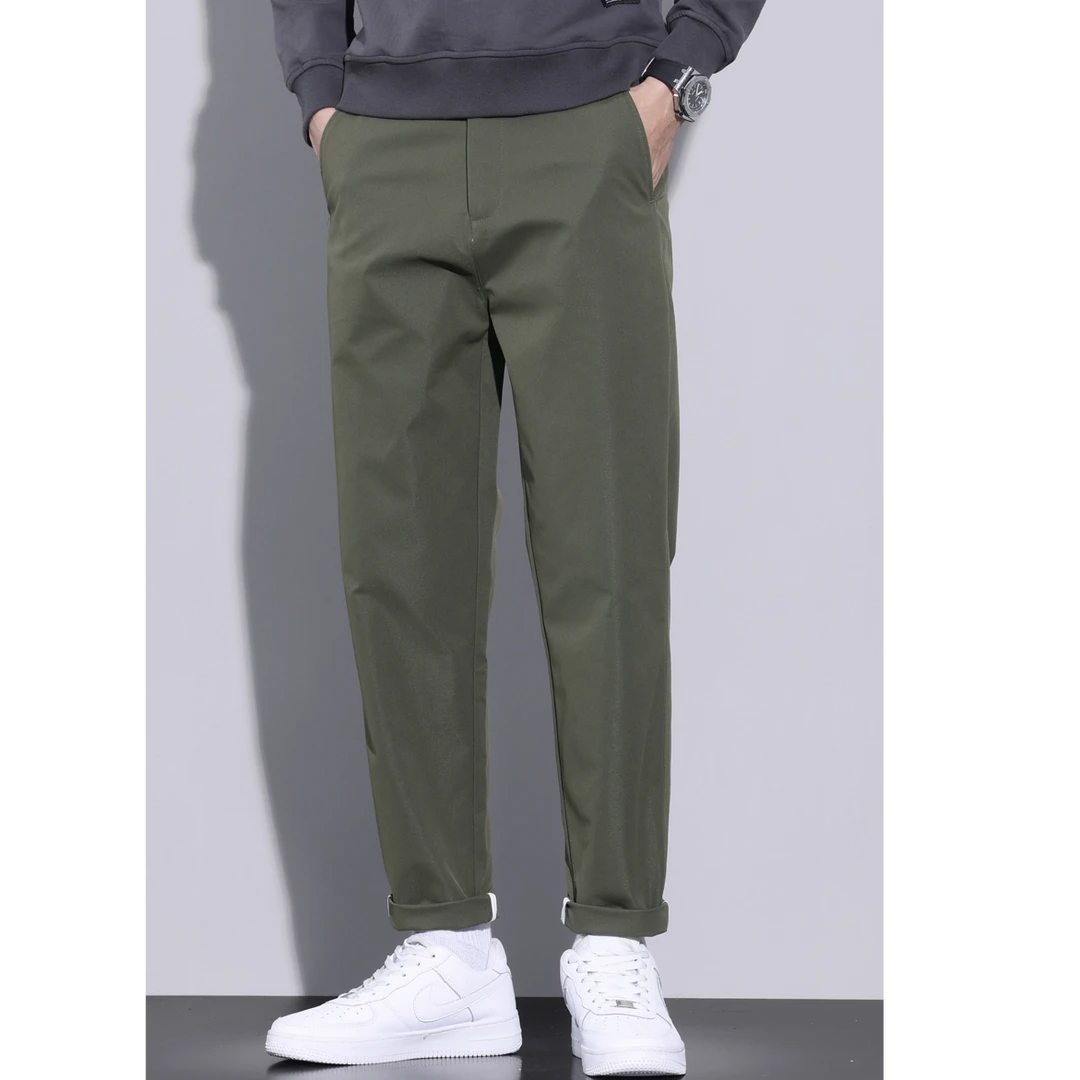 春季新品休闲裤百搭潮流舒适纯色透气直筒裤时尚韩版舒适潮流