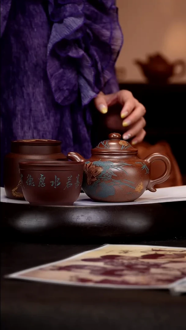 茶壶紫砂SDH66莲子复兴窑柴烧320cc