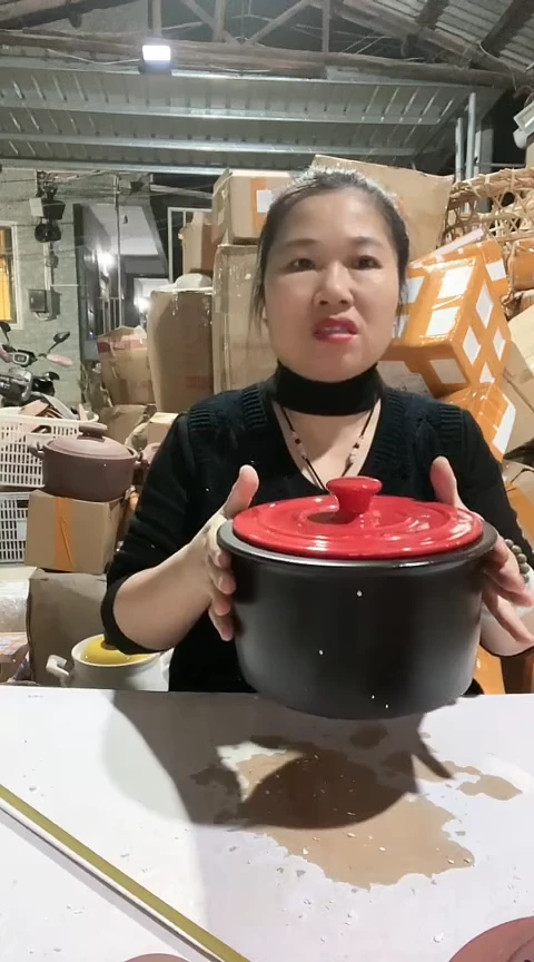 陶120瑕疵底部打磨黑锅带盖