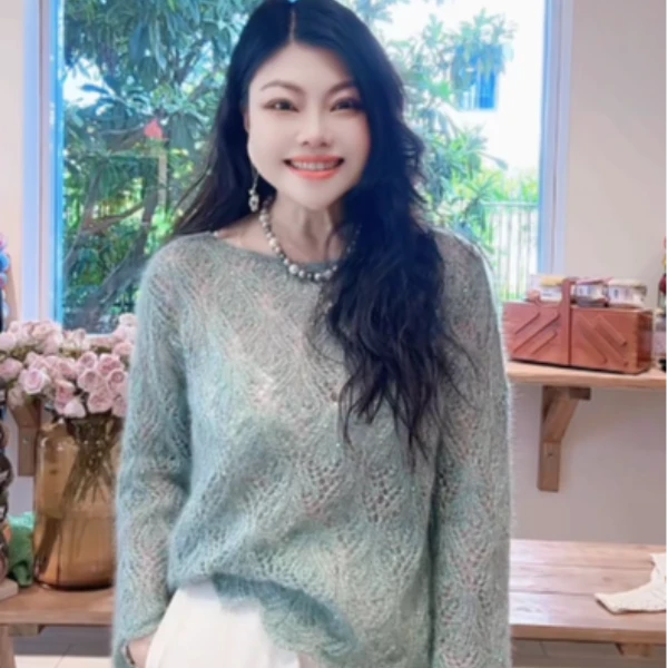 LANG MOHAIR FANCY仙羽套头衫材料包马海毛羊毛毛线DIY非成品