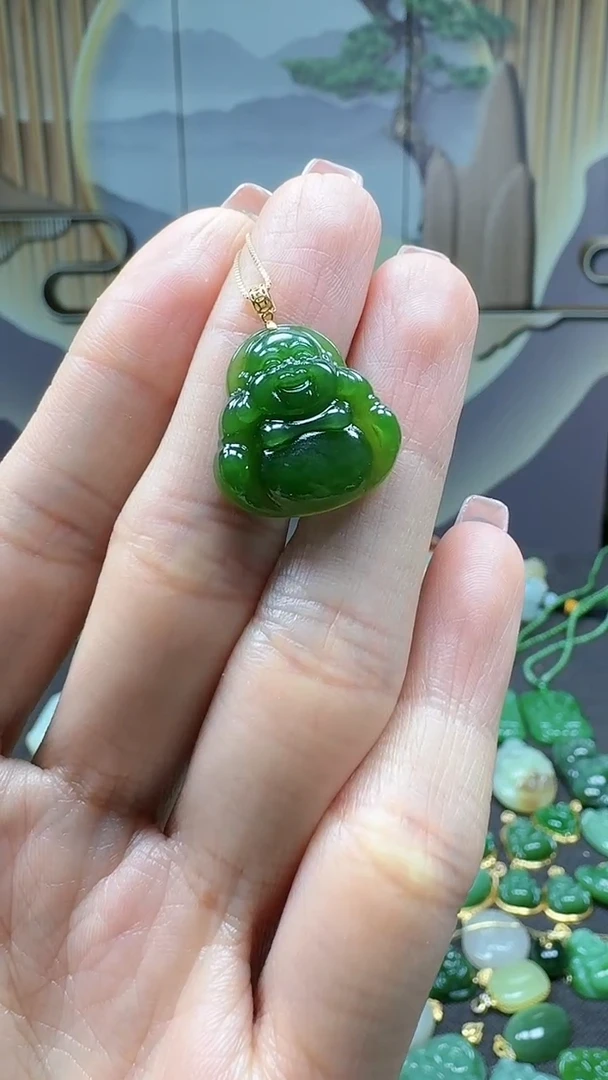 【闪购商品】和田玉吊坠(不含链)18K金镶嵌1