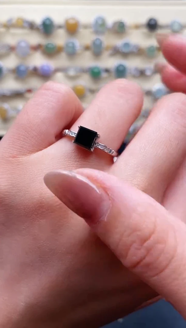 翡翠戒指银S925镶嵌111111111+7