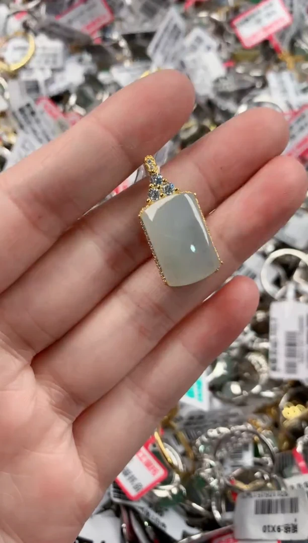 银S925镶嵌戒指翡翠555    10