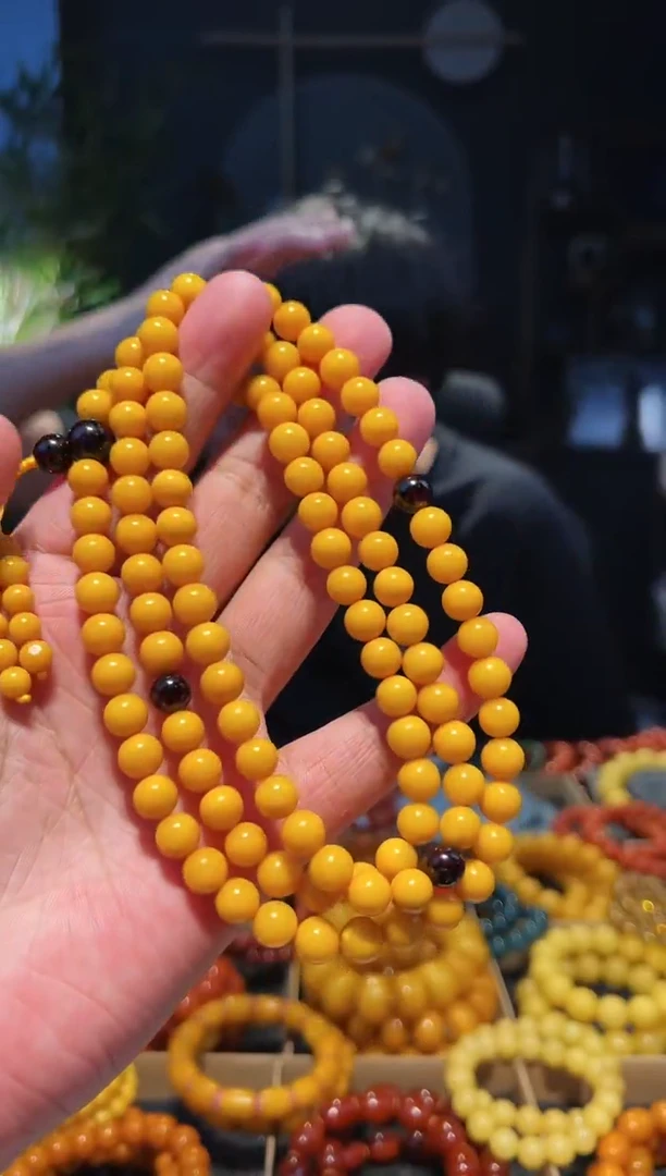 未镶嵌蜜蜡手链帝王108多圈