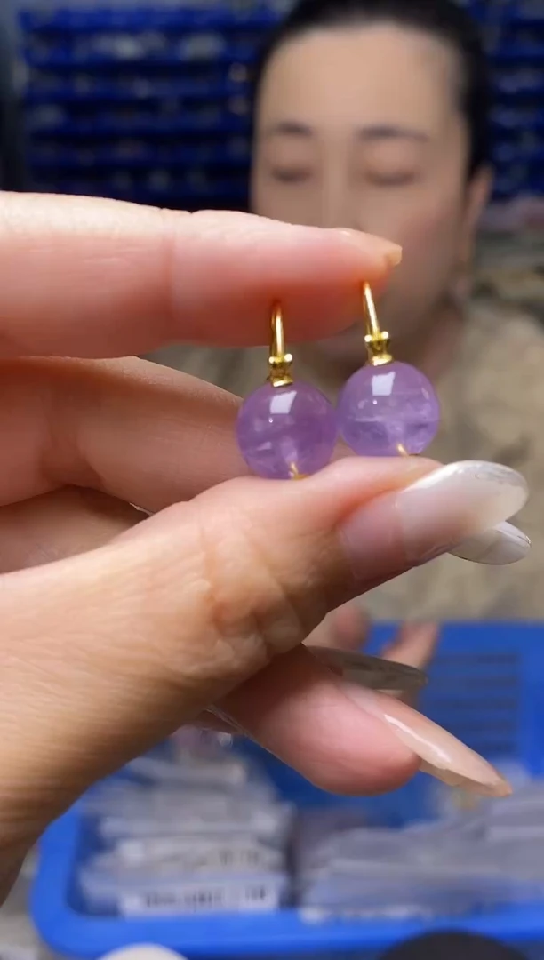 水晶耳饰银S925镶嵌K2528