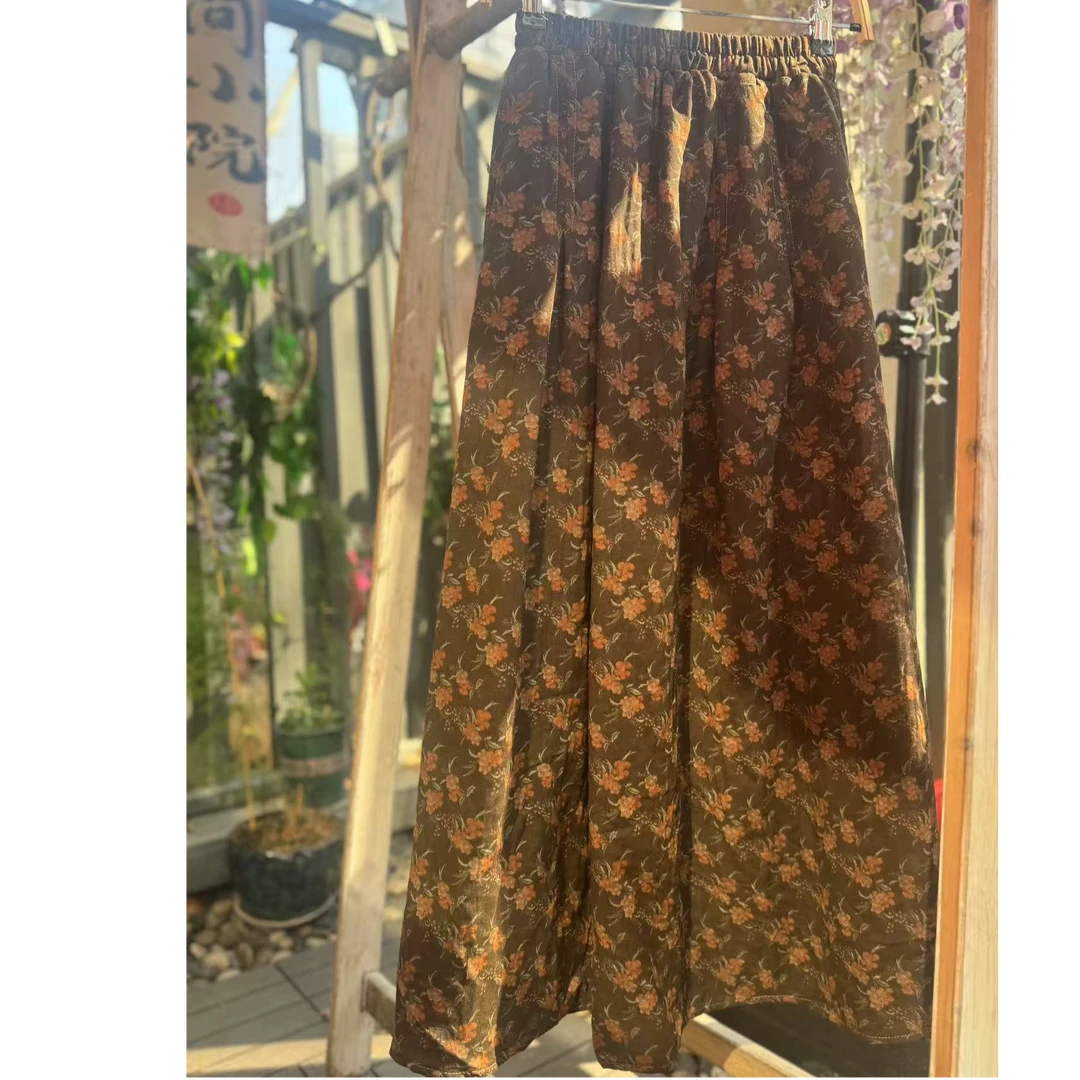 墨家春款碎花双层半裙