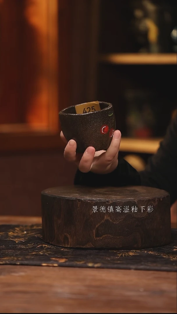 陶瓷 景德镇高温釉下手绘陶瓷@L425@