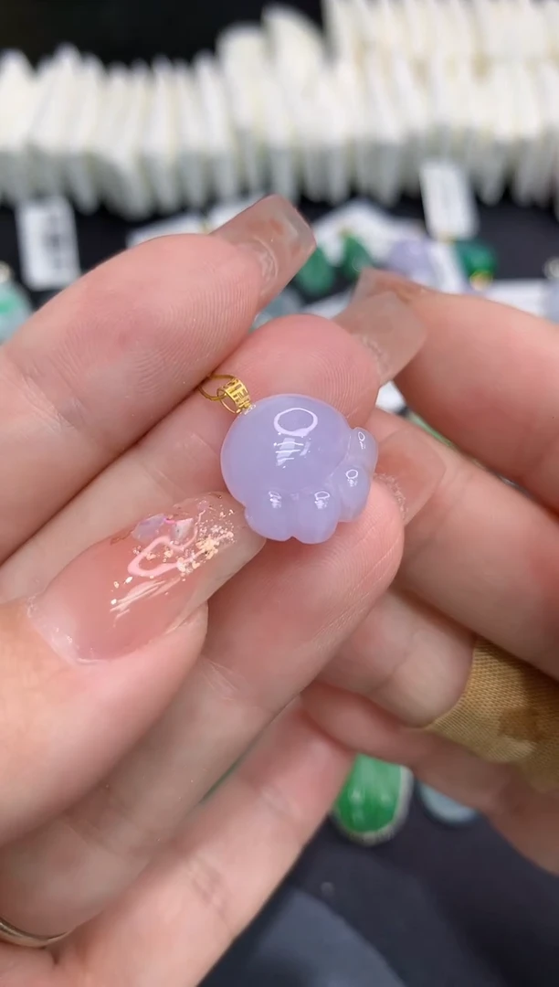 吊坠(不含链)18K金镶嵌翡翠1111111111111