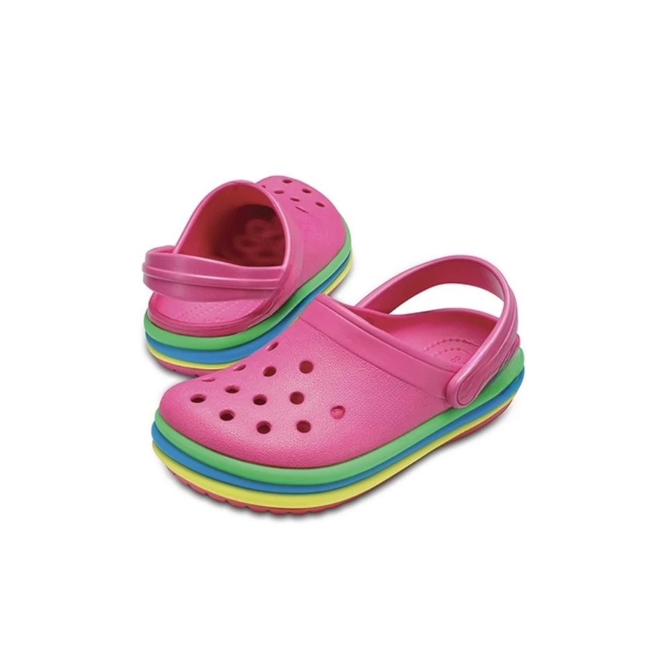 卡家/成人彩虹底洞洞鞋