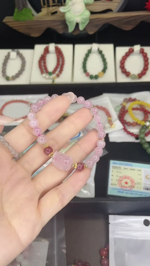 【闪购商品】芙蓉石手链银S925镶嵌手链