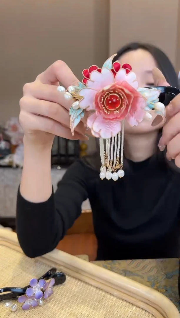 刺绣 非遗绒花（发饰）