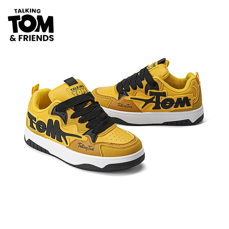 汤姆猫男生鞋子2025夏季透气男鞋经典黄色鞋子情侣百搭休闲面包鞋