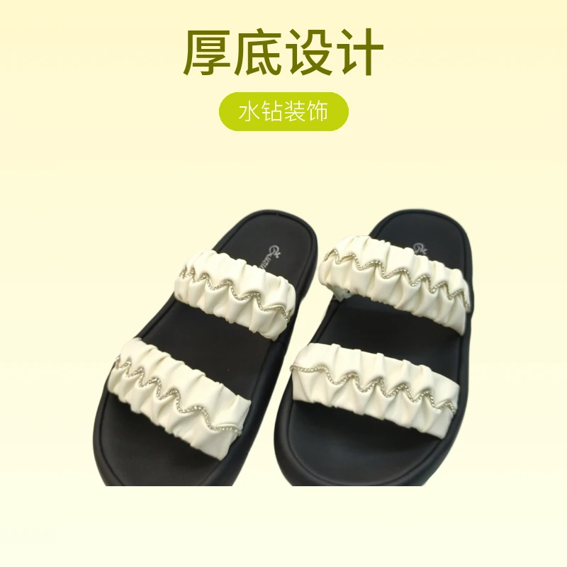 2025年新款厚底水钻休闲百搭拖鞋