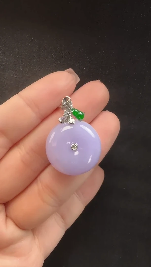 颈饰18K金镶嵌翡翠018平安扣一个