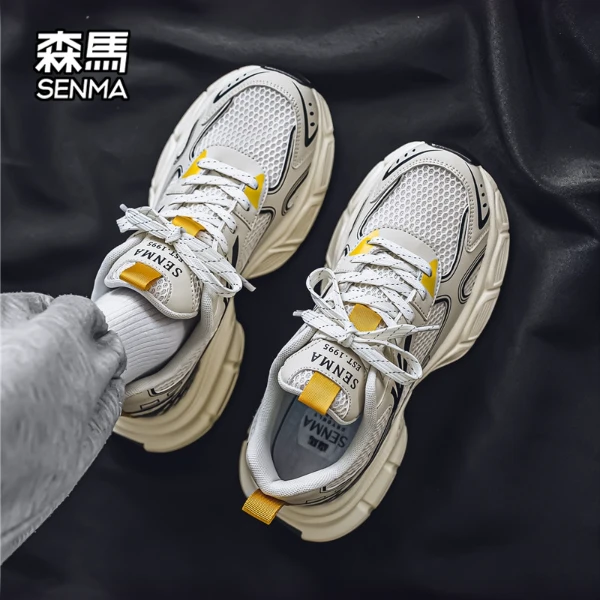 森马爆款厚底网面老爹鞋男冬季透气时尚休闲网鞋高端增高潮流男鞋