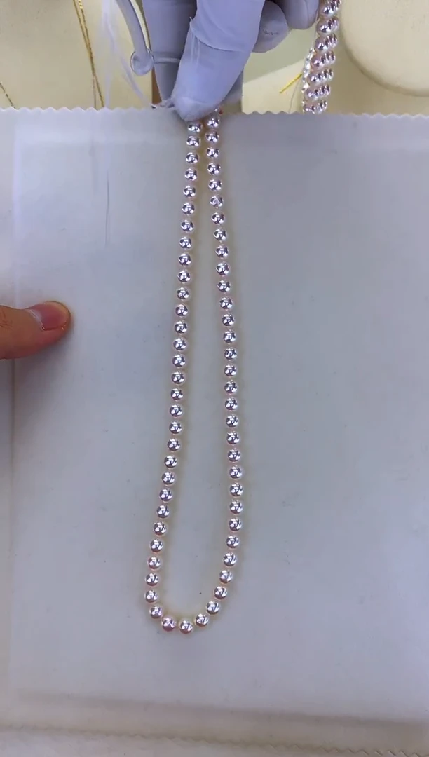 银S925镶嵌DA海水珍珠 GD220 6-7 akoya串链