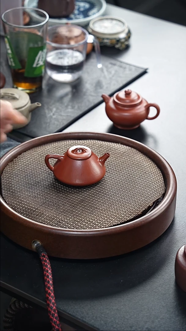 茶壶紫砂子冶-朱泥-全手工无添加