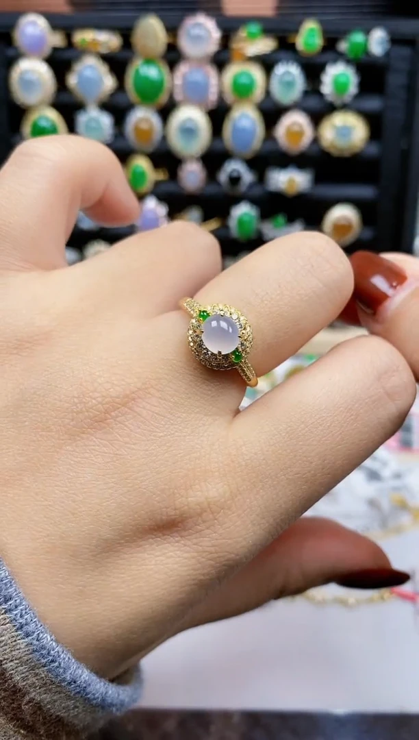 银S925镶嵌戒指翡翠126