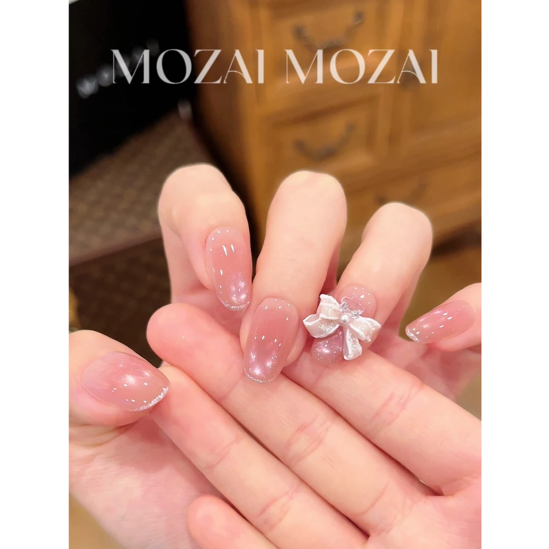 茉哉皮皮【蜜语甜蝶】纯手工定制美甲拆卸穿戴甲A5261