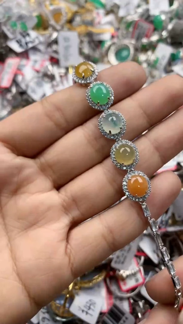 银S925镶嵌戒指翡翠555    7