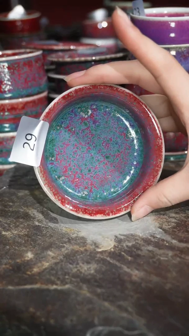 摆件陶精品窑变钧瓷茶器