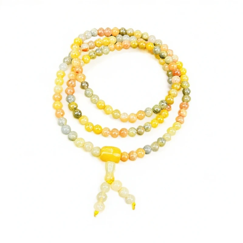 MML02金丝玉新中式圆珠手链戈壁多彩玉款彩色(多样性发货其一)