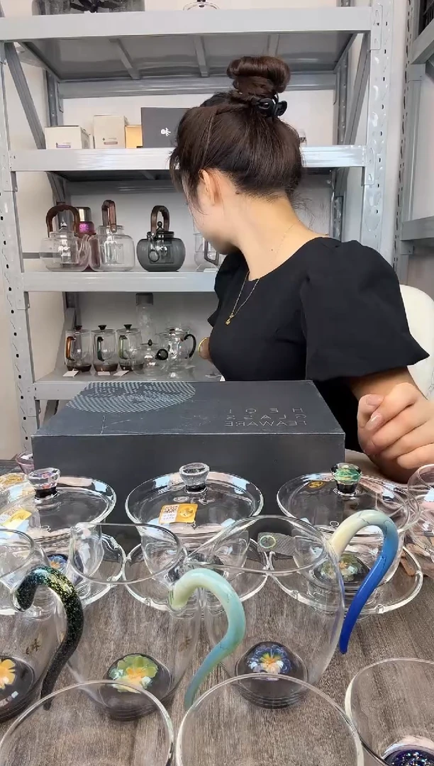 手工艺品玻璃禾器 观禄煮茶器 琥珀色
