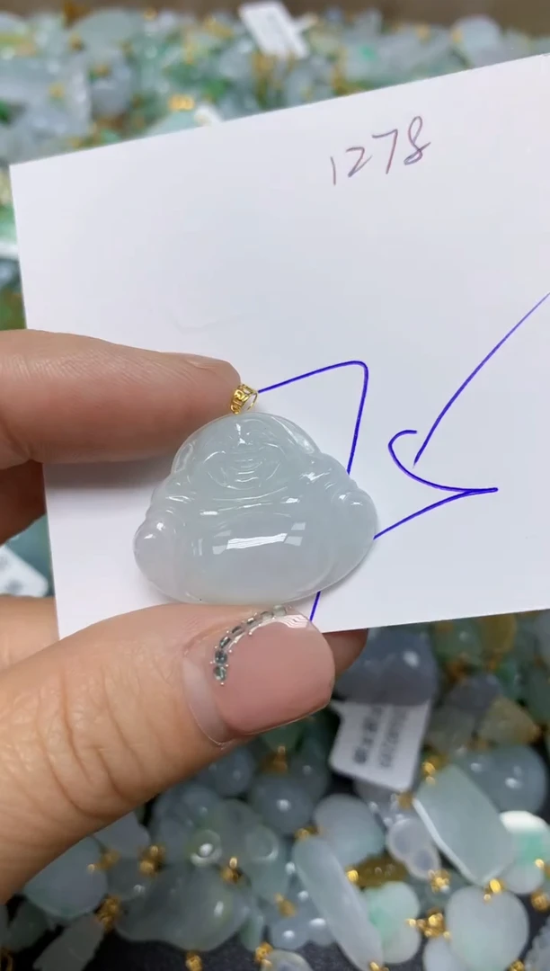 【闪购商品】翡翠挂件18K金镶嵌 天然翡翠A货