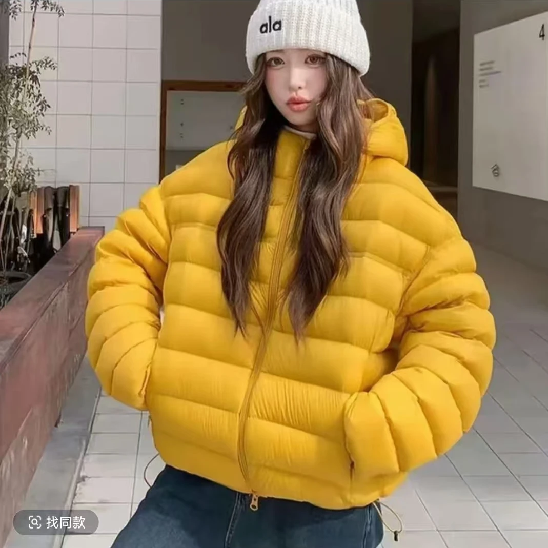 韩系时尚90绒羽绒服女2025冬季新款休闲上衣短款显瘦白鸭绒外套