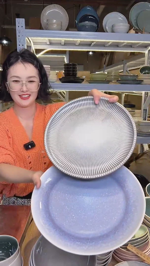 瓷125外贸尾货高温釉下彩陶瓷餐具默认微瑕