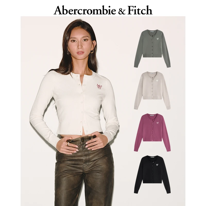 AF性感修身LOGO百搭圆领长袖毛衣针织开衫25秋冬女装150-5339