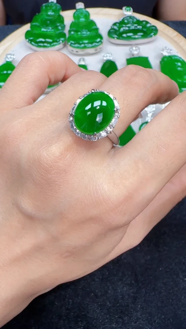 未镶嵌定制翡翠翡翠戒指79
