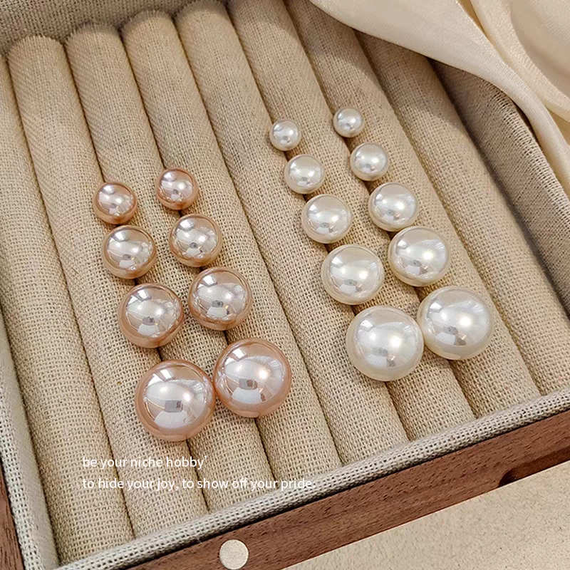 天然淡水耳钉养耳朵银针不过敏耳环可刮粉天然珍珠耳钉