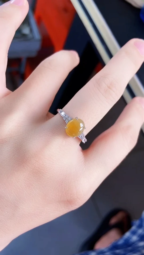 翡翠戒指银S925镶嵌12