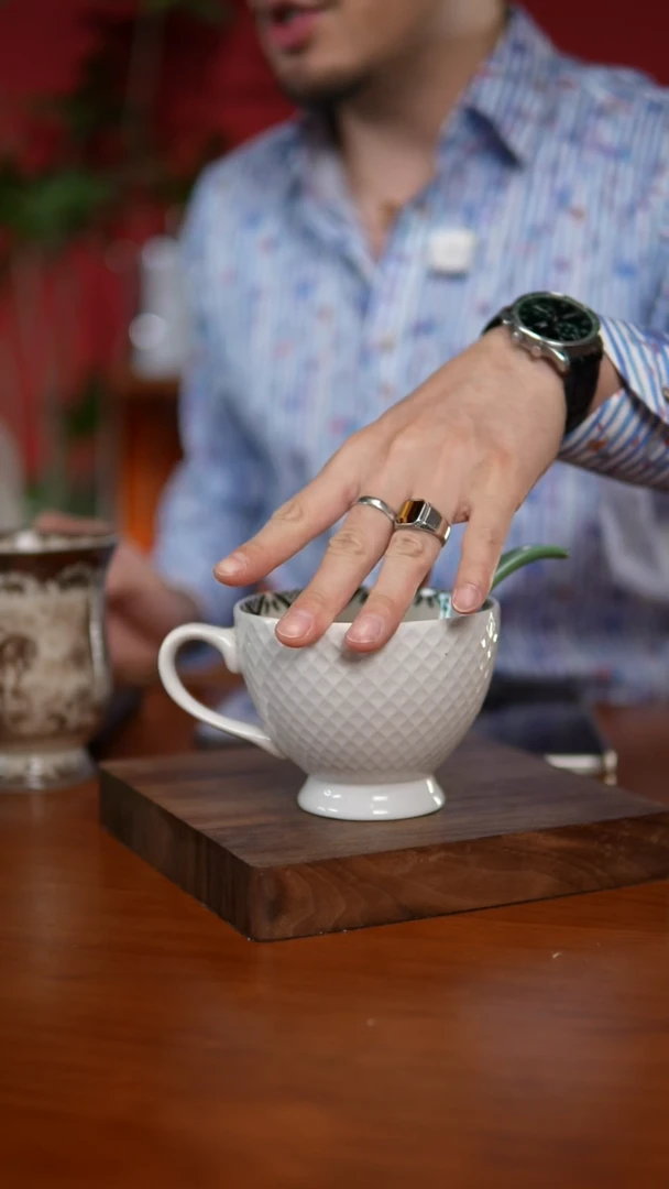 陶瓷A058 高脚马克杯带勺子