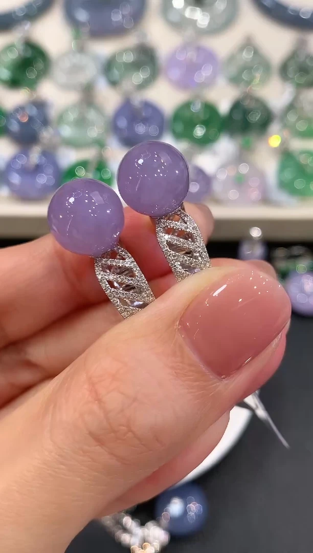 18K金镶嵌戒指翡翠a32多样性一件发货紫货有色差