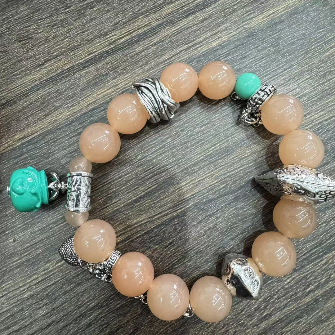 高定珠宝藕粉和田玉手链HF1033S068