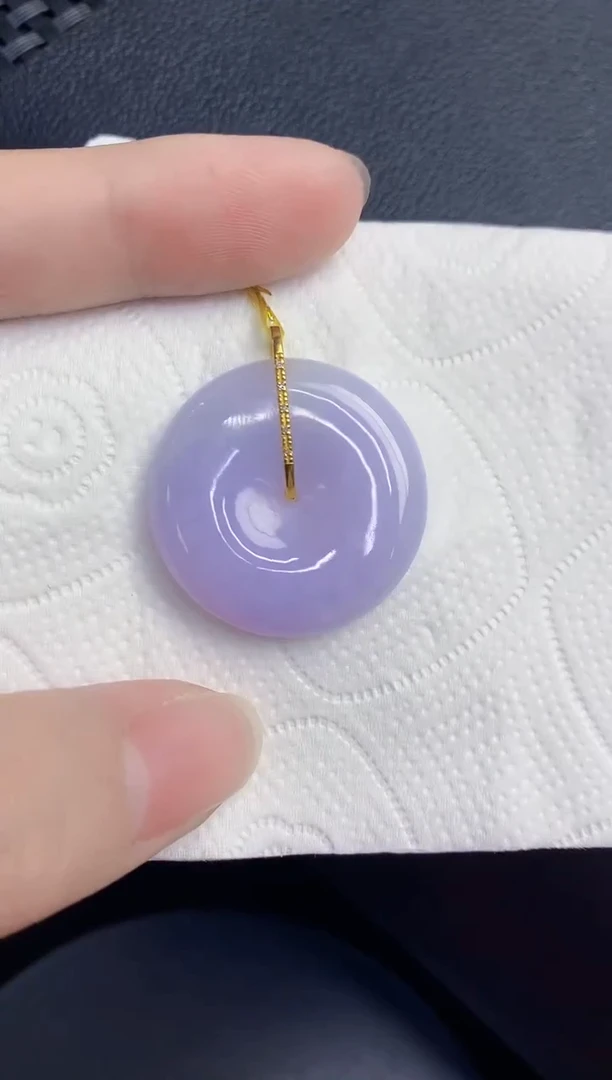 颈饰18K金镶嵌翡翠天然翡翠缅甸A货