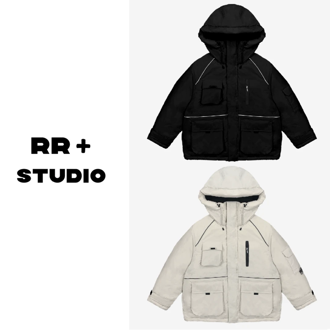 13338机能风连帽冲锋衣女立领加厚保暖羽绒服秋冬百搭外