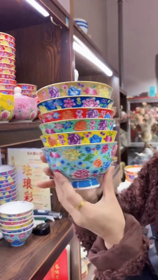 珐琅  5英寸饭碗6个景德镇餐具