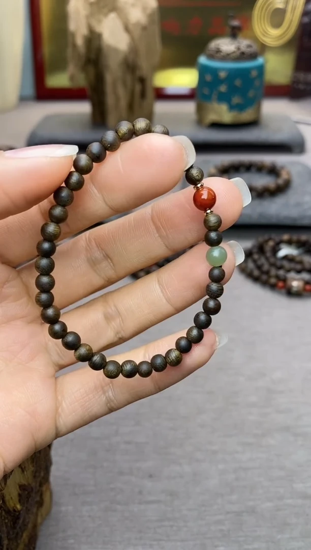 【闪购商品】沉香手串芽庄白棋楠04单圈＋配饰
