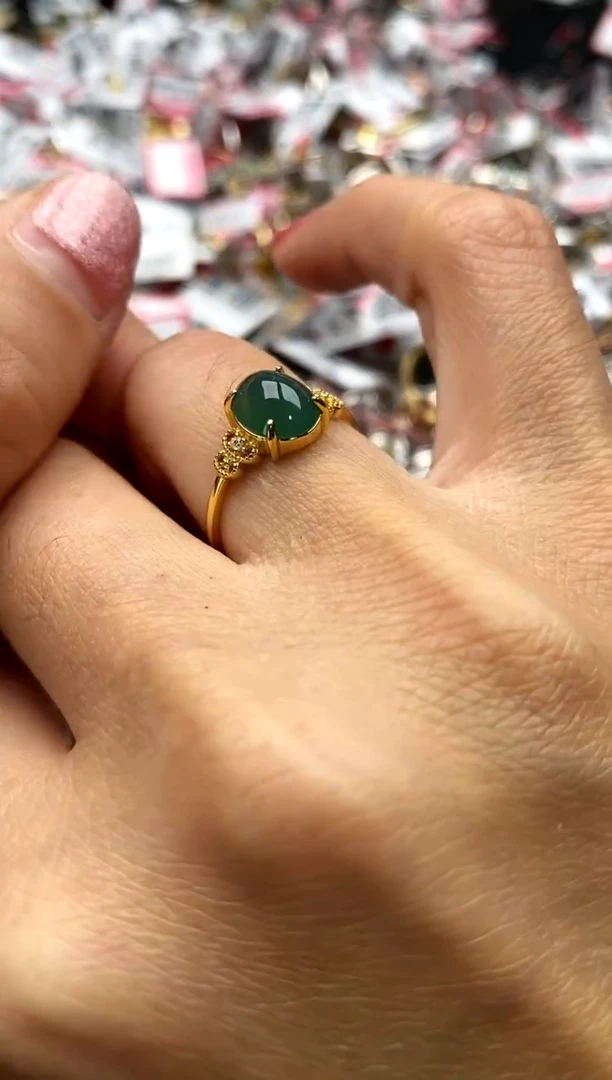 【闪购商品】翡翠戒指银S925镶嵌44444444    2