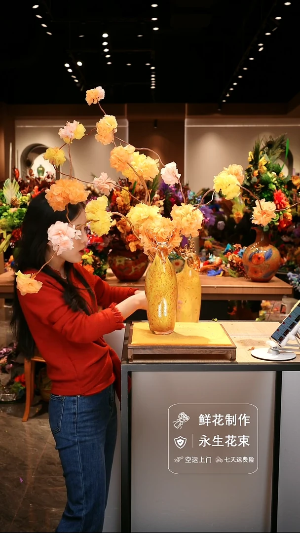 手工艺品琉璃手工花器花束空运包邮送货上门-以图片为准