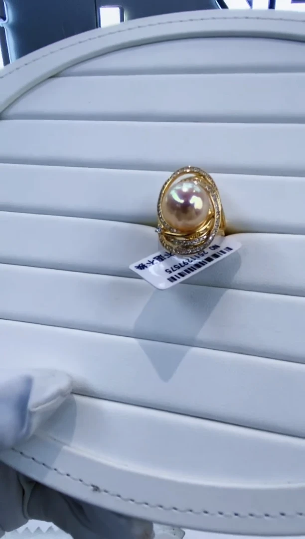 银S925镶嵌戒指淡水珍珠Y淡水戒指12-13