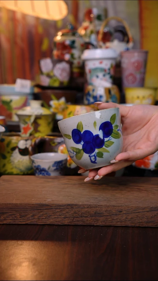 杯子陶泥垚手作 景德镇手工手绘陶瓷器物