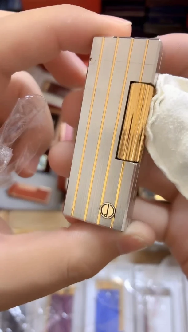 五代渐金竖条打火机